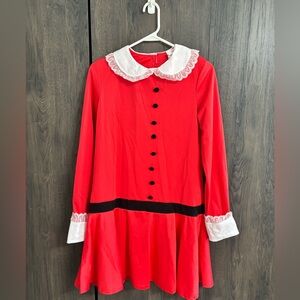 Halloween Costume - Veruca Salt
Red Dress with White Lace Collar